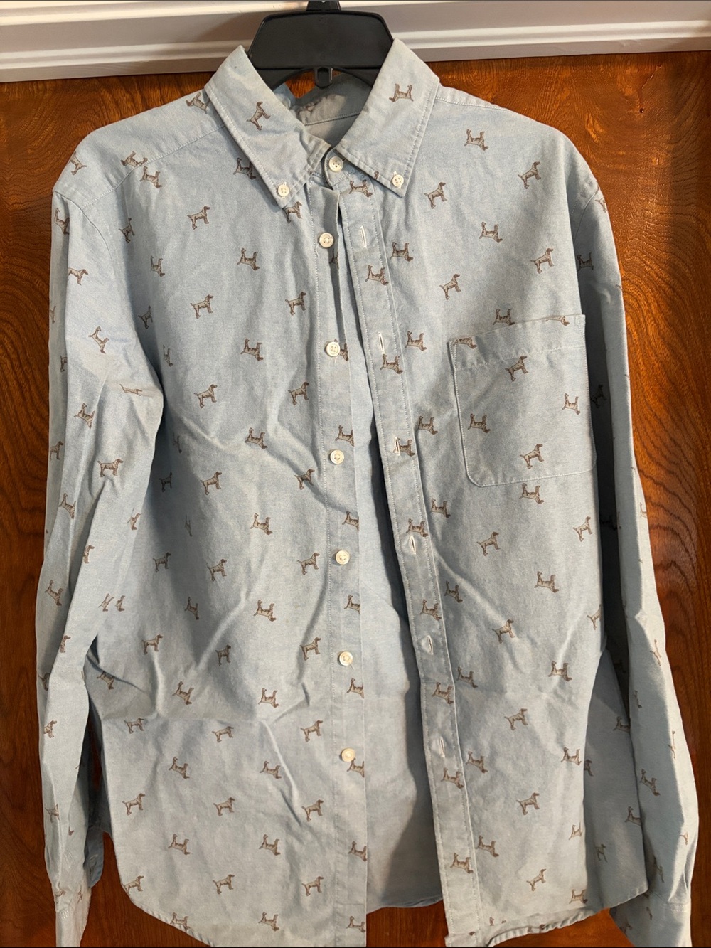 Merona Light Blue Dog-Print Button-Down Shirt - Men
